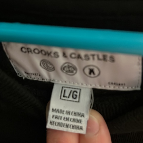 Crooks & castles crewneck with side zip. Size Large - Picture 5 of 5